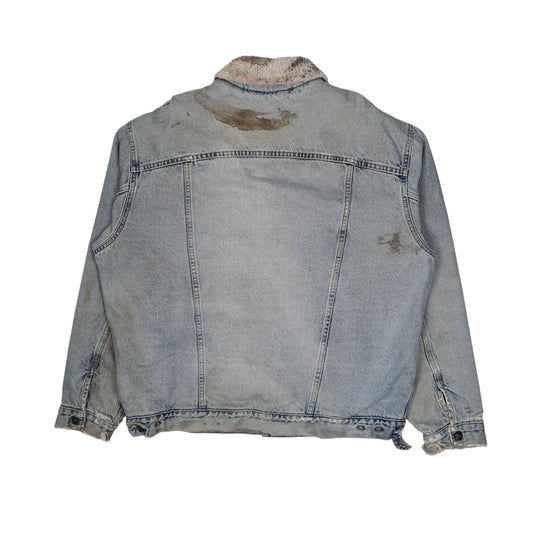 Mens Blue Levis Vintage 90s Sherpa Lined Coat