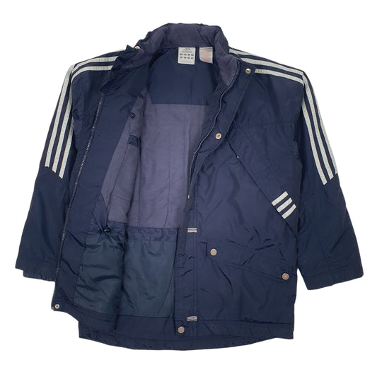 Mens Navy Adidas Vintage Hooded Coat
