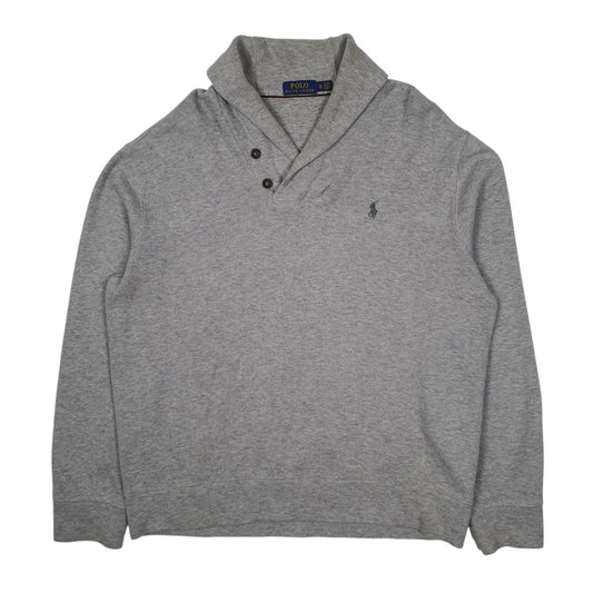 Mens Grey Polo Ralph Lauren Shoal Neck Jumper
