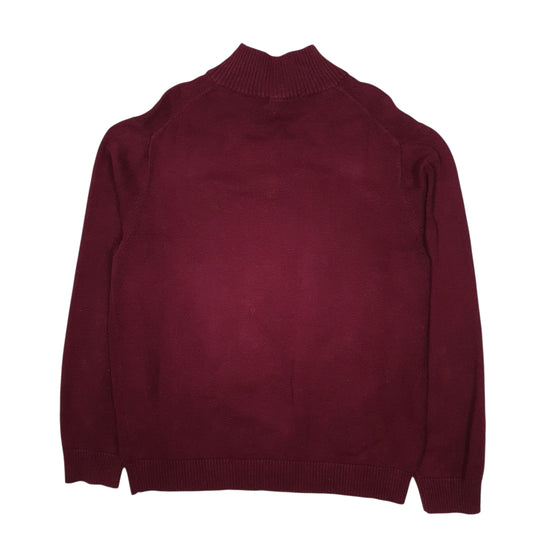 Mens Burgundy Nautica Quarter Zip Jumper