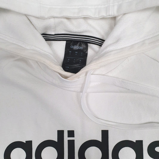 Mens White Adidas Hoodie Jumper