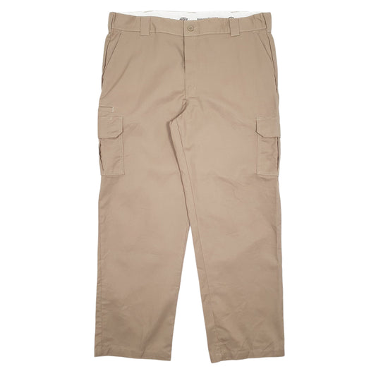 Mens Beige Dickies Workwear Cargo Trousers