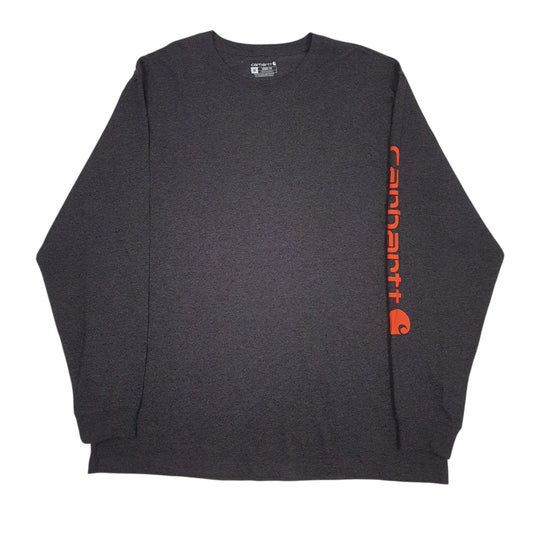 Mens Grey Carhartt Long Sleeve T Shirt