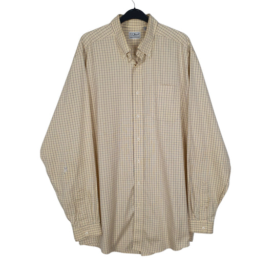 Mens Yellow L.L.Bean Tall Long Sleeve Shirt