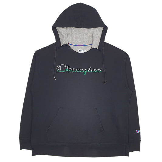 Mens Black Champion Spellout Hoodie Jumper