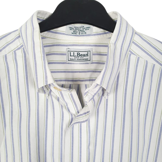 Mens White L.L.Bean Vintage 90s Oxford Shirt