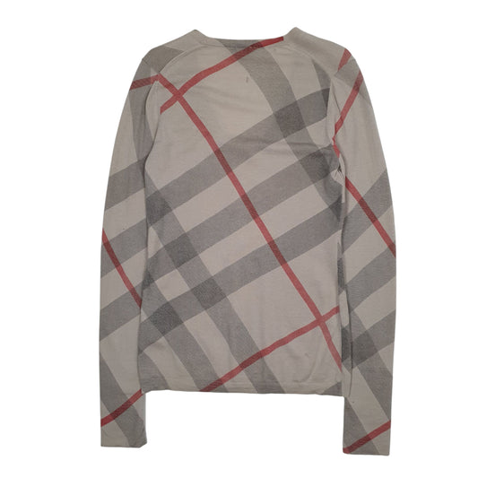 Womens Cream Burberry V Neck Jumper