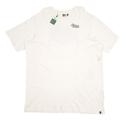 Mens Cream Carhartt Short Sleeve T Shirt