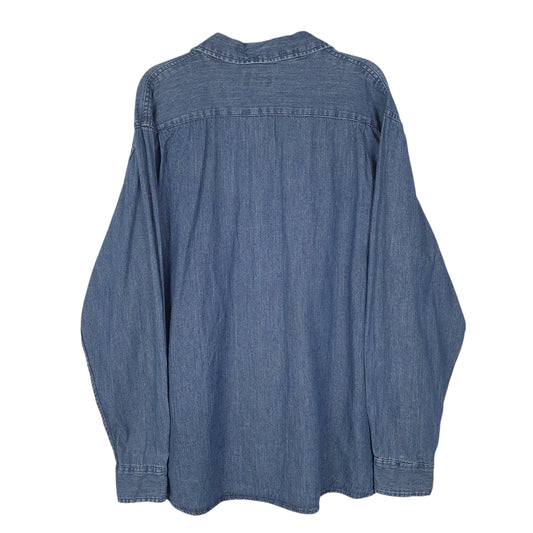 Mens Blue Wrangler Denim Shirt