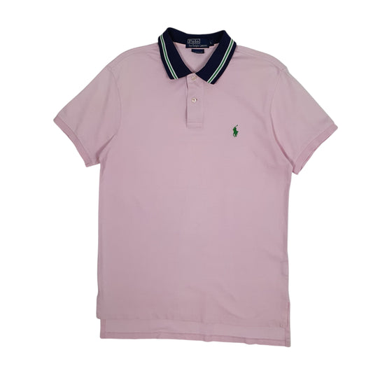 Mens Pink Polo Ralph Lauren Custom Fit Short Sleeve Polo Shirt