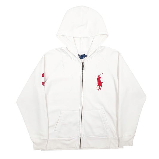 Mens White Polo Ralph Lauren Full Zip Jumper