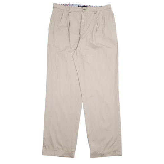 Mens Beige Tommy Hilfiger Pleated Chino Trousers