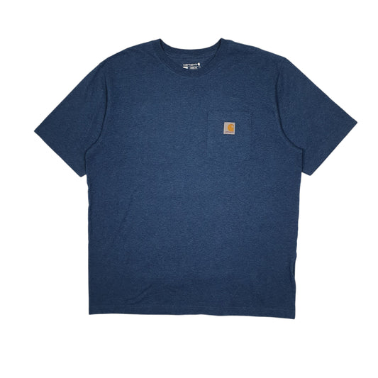 Mens Blue Carhartt Short Sleeve T Shirt