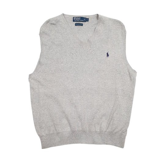 Mens Grey Polo Ralph Lauren Stretch Vest Jumper