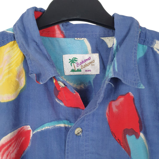 Mens Blue Sears Hawaiian Shirt
