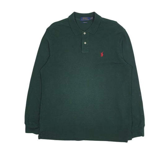 Mens Green Polo Ralph Lauren Classic Fit Long Sleeve Polo Shirt