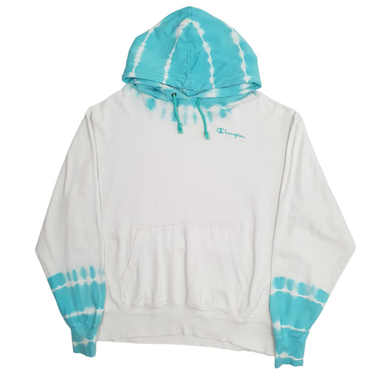 Mens White Champion Tie Dye Hoodie Jumper