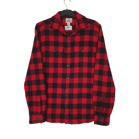 Mens Red Woolrich Thick Plaid Long Sleeve Shirt