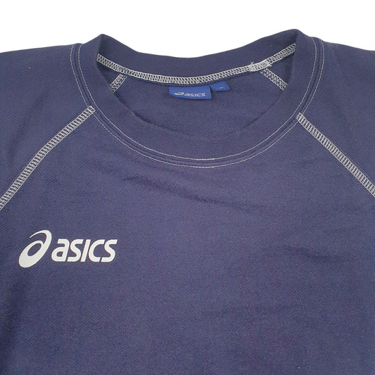 Mens Navy Asics Crewneck Jumper