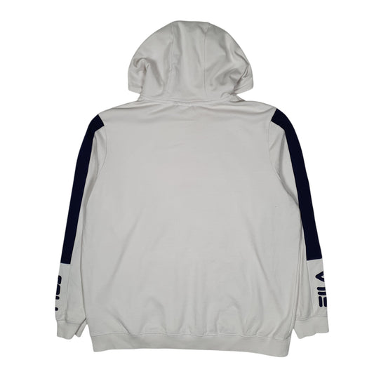 Mens White Fila Hoodie Jumper