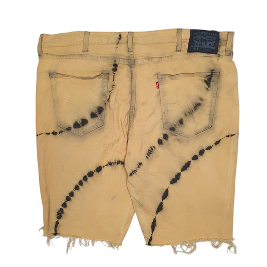 Mens Yellow Levis 511 Tie Dye Cut Off Shorts