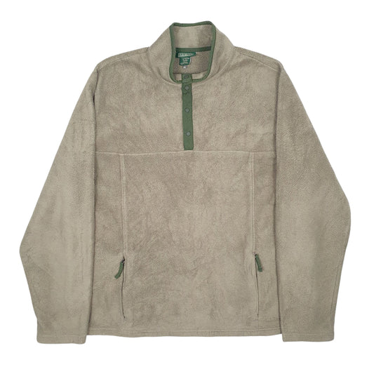 Mens Green LL Bean Vintage 90s Snap-T Quarter Zip Jumper