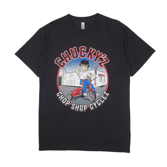 Mens Black Alstyle Chuckyz Chop Shop Cycles Short Sleeve T Shirt