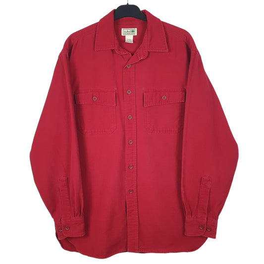 Mens Red L.L.Bean Chamois Long Sleeve Shirt