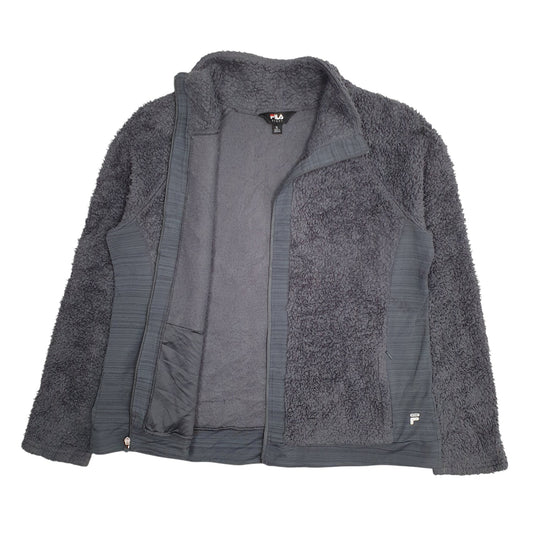 Womens Navy Fila Fluffy Full Zip Jumper