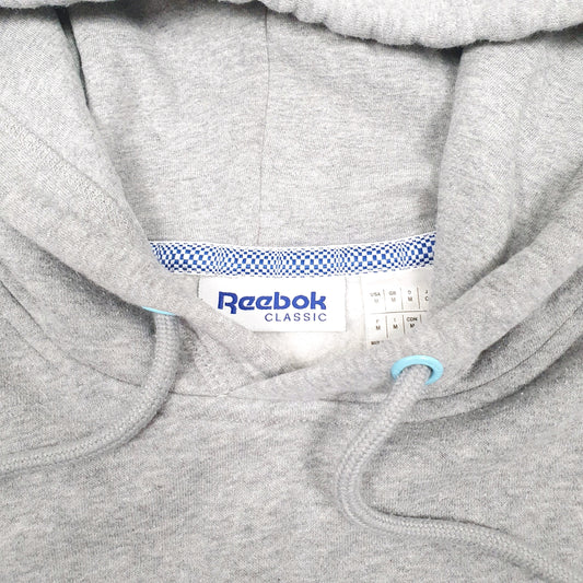 Mens Grey Reebok Spellout Hoodie Jumper