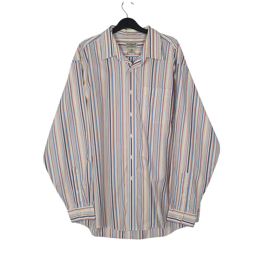 Mens White L.L.Bean Long Sleeve Shirt