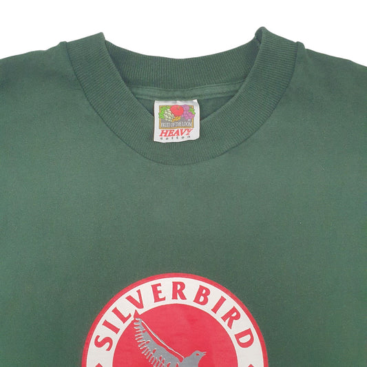Mens Green Fruit Of The Loom Single Stitch Vintage 90s T Shirt