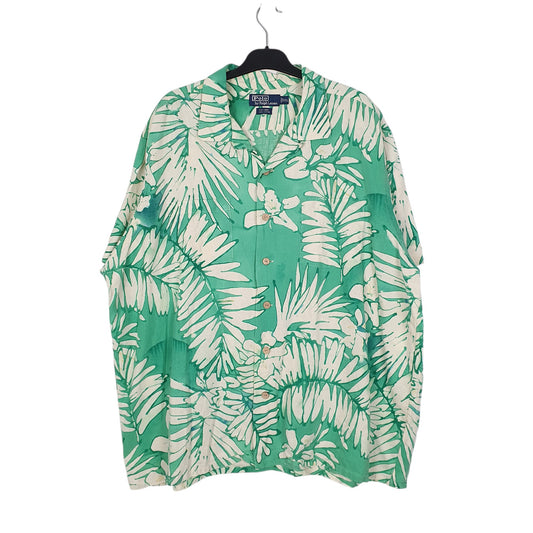Mens Green Polo Ralph Lauren Hawaian Floral Short Sleeve Shirt