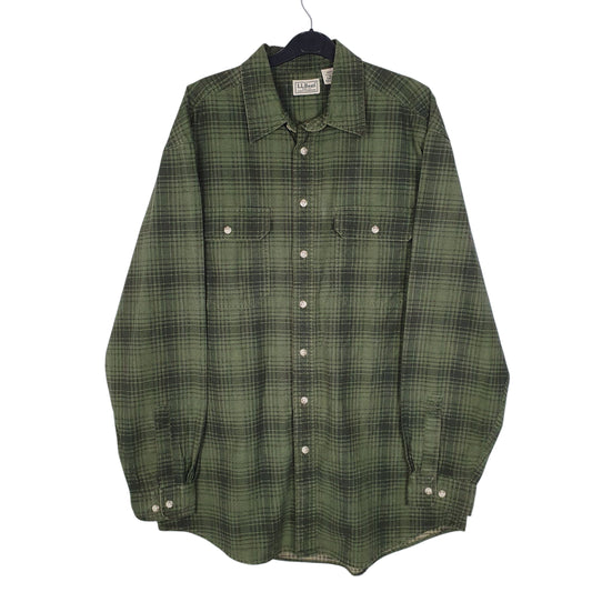 Mens Green L.L.Bean Long Sleeve Shirt