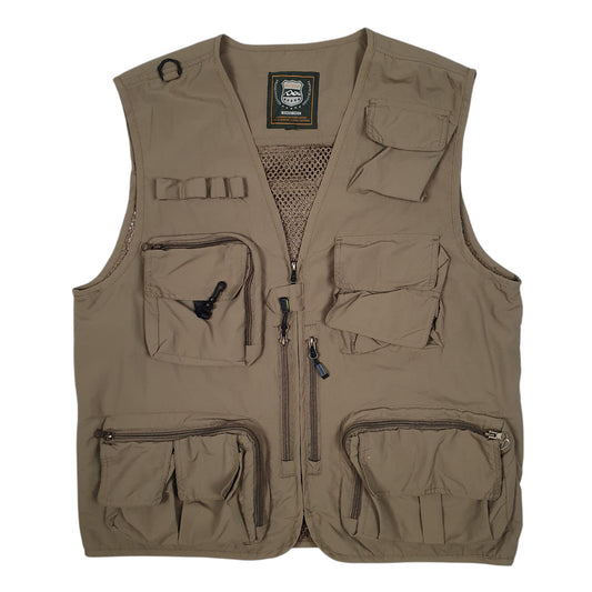 Mens Grey Outdoor Hunting Fishing Utility Vest Coat