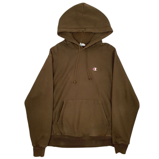 Mens Khaki Champion Reverse Weave Hoodie Jumper