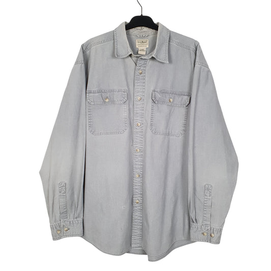 Mens Grey L.L.Bean Long Sleeve Shirt