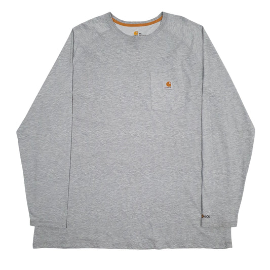 Mens Grey Carhartt Long Sleeve T Shirt