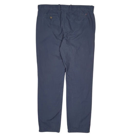 Mens Navy Tommy Hilfiger Double Pleated Trousers