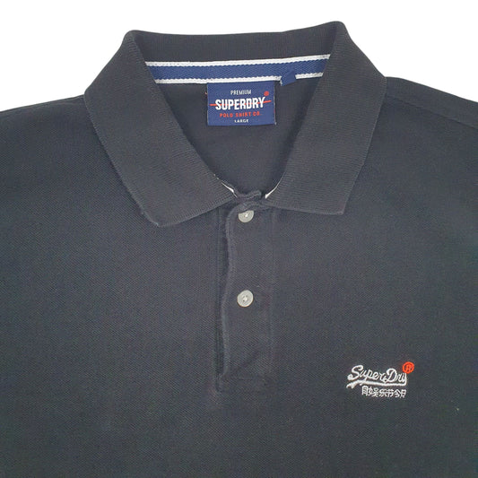 Mens Black Superdry Polo Shirt