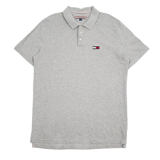 Mens Grey Tommy Hilfiger Short Sleeve Polo Shirt
