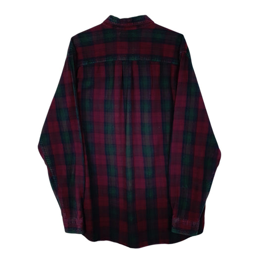 Mens Burgundy L.L.Bean Tall Thick Plaid Flannel Shirt