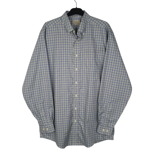 Mens Blue L.L.Bean Tall Long Sleeve Shirt