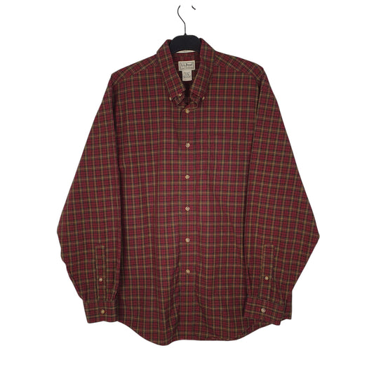 Mens Burgundy L.L.Bean Long Sleeve Shirt