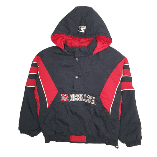 Mens Black Starter Nebraska Huskies Coat