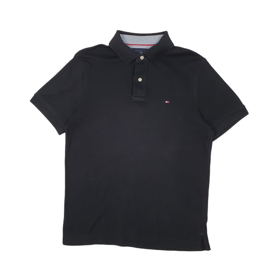 Mens Black Tommy Hilfiger Short Sleeve Polo Shirt