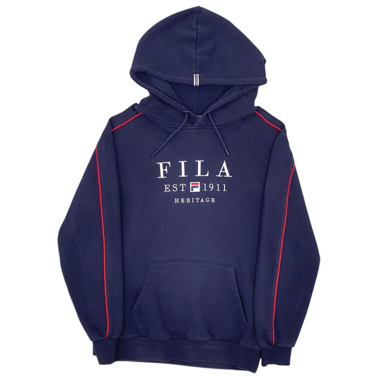 Mens Navy Fila Spellout Hoodie Jumper