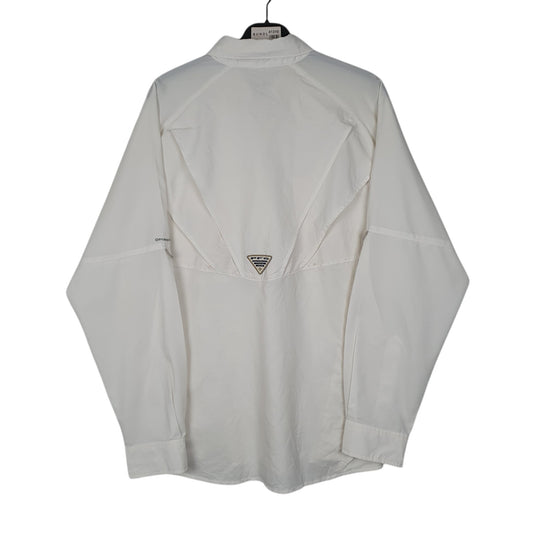 Mens White Columbia Sportswear Company Performance Fishing Gear Shirt