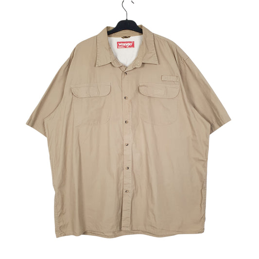 Mens Beige Wrangler Short Sleeve Shirt
