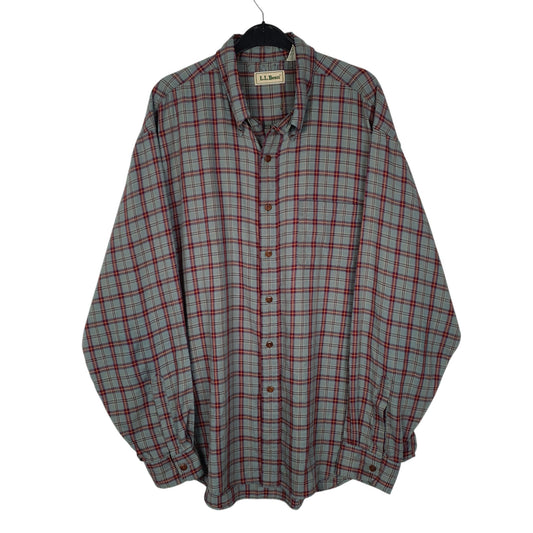 Mens Grey L.L.Bean Vintage 90s Long Sleeve Shirt